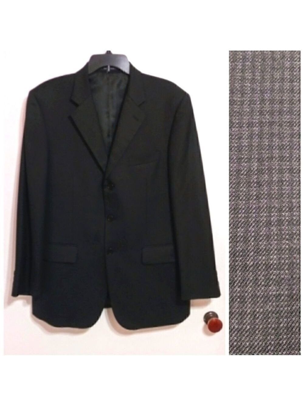Indian Homme Blazer Jacket Wool Grey Black Size 40R